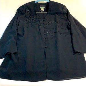 pretty black sheer blouse